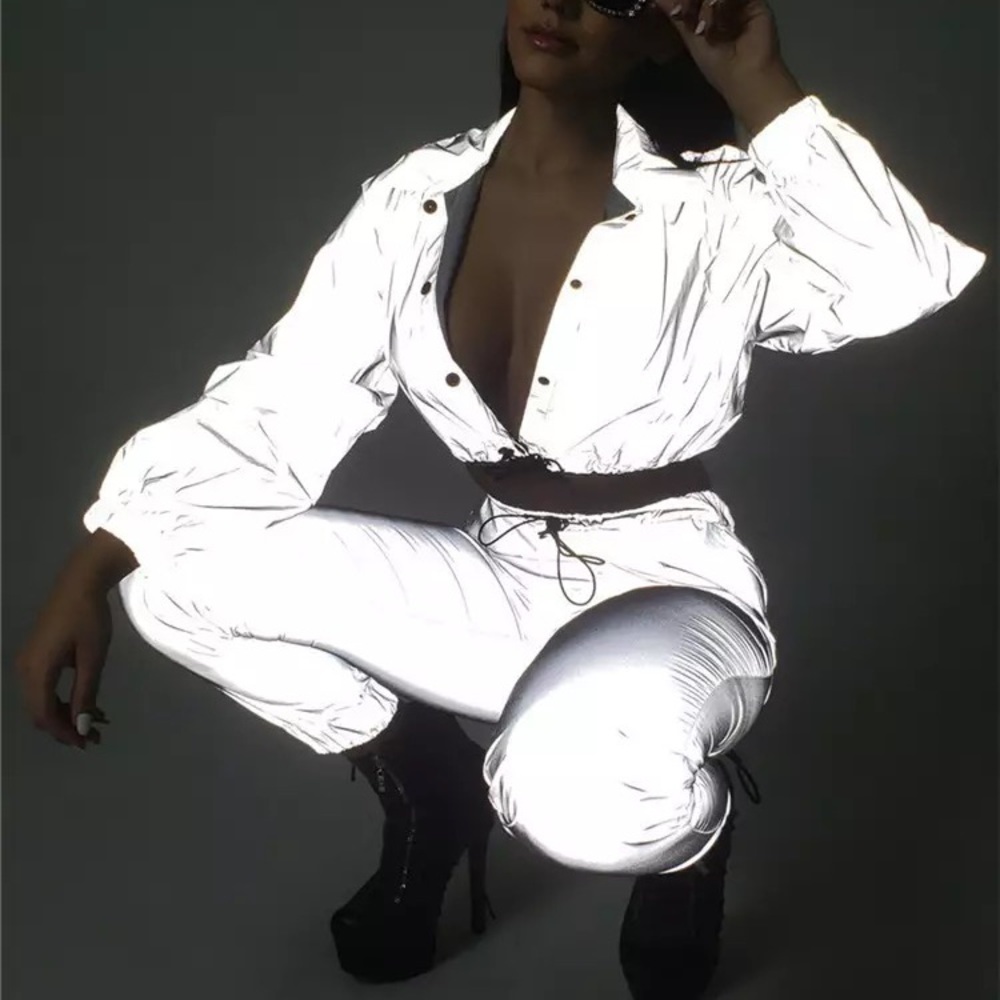Shine bright outfit shines when flash is on